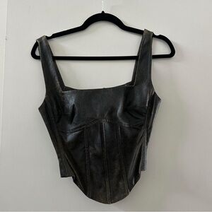 Misbhv Cracked Leather Corset Top